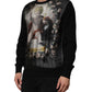 Dolce & Gabbana Black Cashmere Cherub Print Baroque Sweater