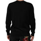 Dolce & Gabbana Black Cashmere Cherub Print Baroque Sweater