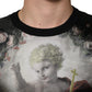 Dolce & Gabbana Black Cashmere Cherub Print Baroque Sweater