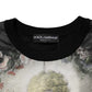 Dolce & Gabbana Black Cashmere Cherub Print Baroque Sweater