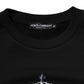 Dolce & Gabbana Black Cotton DG Logo Crew Sweatshirt Sweater