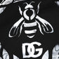 Dolce & Gabbana Black Cotton DG Logo Crew Sweatshirt Sweater