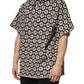Dolce & Gabbana Brown White DG Logo Short Hoodie Sweater