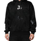 Dolce & Gabbana Black DG Logo Hoodie Metallic Print Sweater