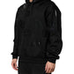 Dolce & Gabbana Black DG Logo Hoodie Metallic Print Sweater