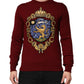 Dolce & Gabbana Burgundy Cashmere Lion Crest Pullover Sweater