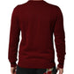 Dolce & Gabbana Burgundy Cashmere Lion Crest Pullover Sweater