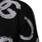 Dolce & Gabbana Black Nylon Wool Heart Print Pullover Sweater