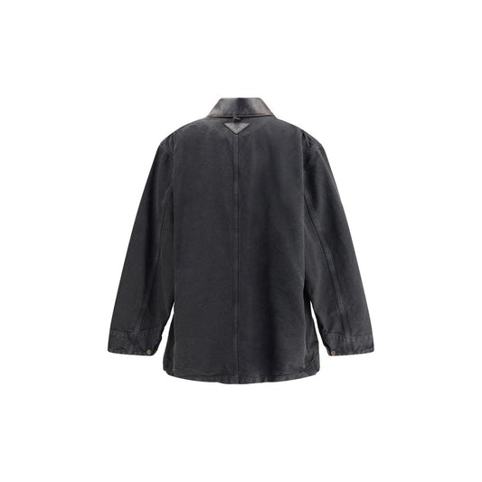 Prada Denim Jacket with leather collar