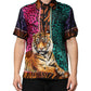 Dolce & Gabbana Multicolor Silk Tiger Print Hawaiian T-shirt