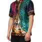 Dolce & Gabbana Multicolor Silk Tiger Print Hawaiian T-shirt