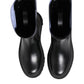 Dolce & Gabbana Black White Polyester Socks High Boots Shoes