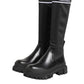 Dolce & Gabbana Black White Polyester Socks High Boots Shoes