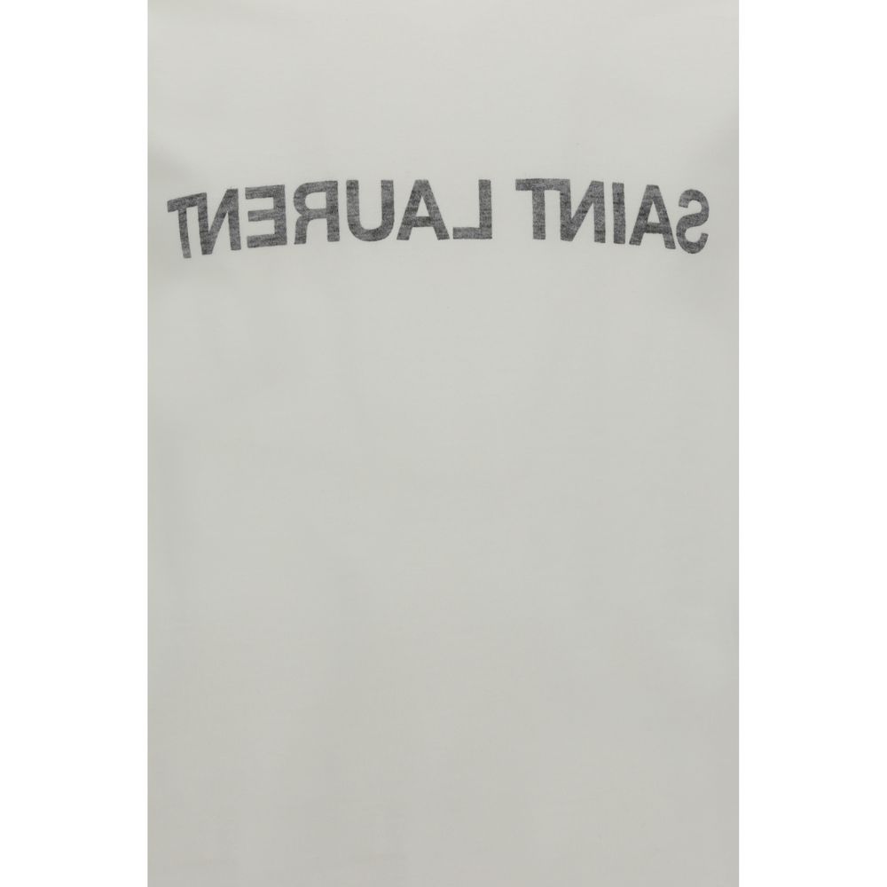 Saint Laurent White Cotton T-Shirt