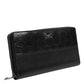 Dolce & Gabbana Black Leather Logo Plaque Zip Around Continental Wallet