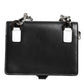 Dolce & Gabbana Black Leather Crystal Embellished Card Holder Wallet
