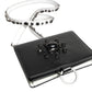 Dolce & Gabbana Black Leather Crystal Embellished Card Holder Wallet