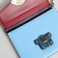 Dolce & Gabbana Blue Beige Exotic Leather LUCIA Crossbody Bag