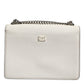 Dolce & Gabbana White Rosalia Small Calfskin Chain Shoulder Strap Bag