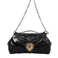 Dolce & Gabbana Black Quilted Nylon Devotion Satchel Chain Strap Bag