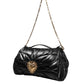 Dolce & Gabbana Black Quilted Nylon Devotion Satchel Chain Strap Bag