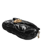 Dolce & Gabbana Black Quilted Nylon Devotion Satchel Chain Strap Bag