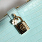 Dolce & Gabbana Mint Green Embossed Leather Padlock Shoulder Bag
