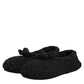 Dolce & Gabbana Black Wool Knit Slip On Ballerina Flats Shoes
