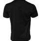 Dolce & Gabbana Black Cotton Logo Print Crew Neck T-shirt
