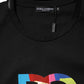 Dolce & Gabbana Black DG Logo Print Cotton Crew Neck T-shirt