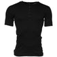 Dolce & Gabbana Black Cotton Knit Crew Neck Henley T-shirt