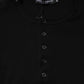 Dolce & Gabbana Black Cotton Knit Crew Neck Henley T-shirt