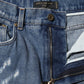 Dolce & Gabbana Blue AMBER Tattered High Waist Denim Jeans
