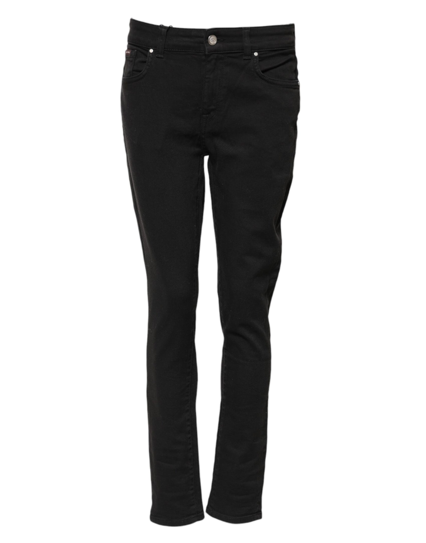 Dolce & Gabbana Black Cotton Skinny Mid Waist Denim Jeans