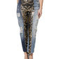 Dolce & Gabbana Multicolor Patchwork Tapered Denim Jeans