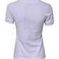 Dolce & Gabbana White Cotton DG Logo Embroidery Top T-shirt