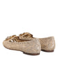 Dolce & Gabbana Ivory Taormina Lace Crystals Flats Shoes
