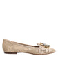 Dolce & Gabbana Ivory Taormina Lace Crystals Flats Shoes