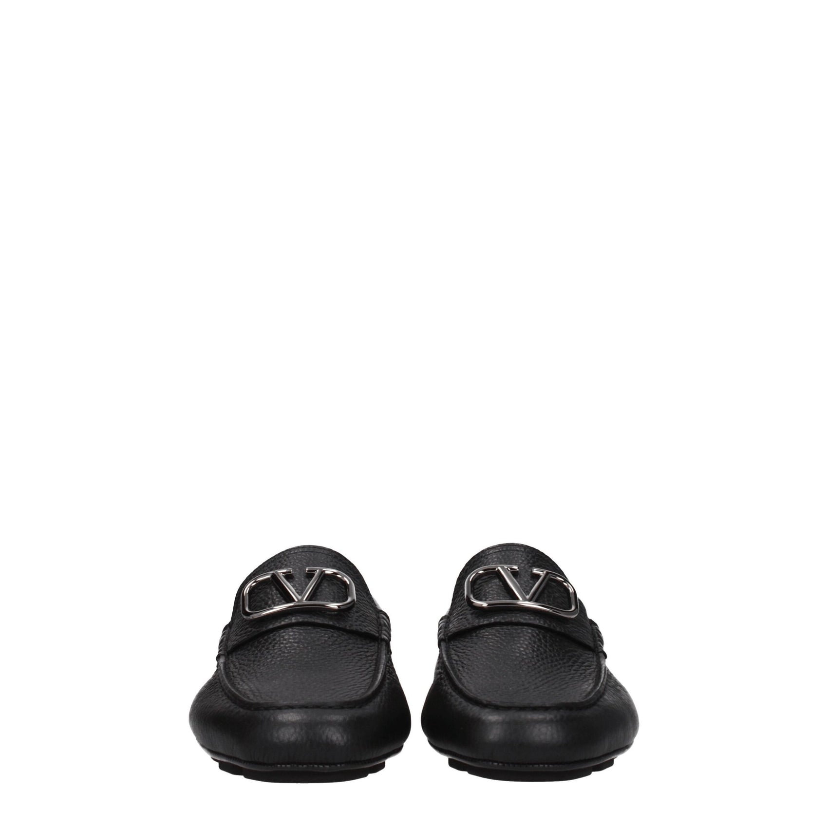 Valentino Garavani Black Leather Slip-On Loafers