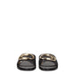 Off-White Black Leather Slippers Sandals