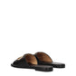 Off-White Black Leather Slippers Sandals