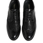 Dolce & Gabbana Black Leather Floral Lace Dress Formal Shoes
