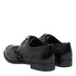 Dolce & Gabbana Black Leather Floral Lace Dress Formal Shoes