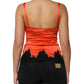 Dolce & Gabbana Red Black Lace Trim Silk Sleeveless Tank Top
