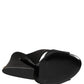 Dolce & Gabbana Black Logo KEIRA Satin Slides Sandals Shoes