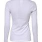 Dolce & Gabbana White Cotton Knit Round Neck Long Sleeves T-shirt