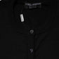 Dolce & Gabbana Black Wool Knit Crew Neck Cardigan Sweater