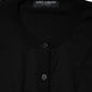 Dolce & Gabbana Black Wool Knit Round Neck Cardigan Sweater