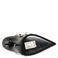 Dolce & Gabbana Black Crystals Studs Stiletto Pumps Shoes