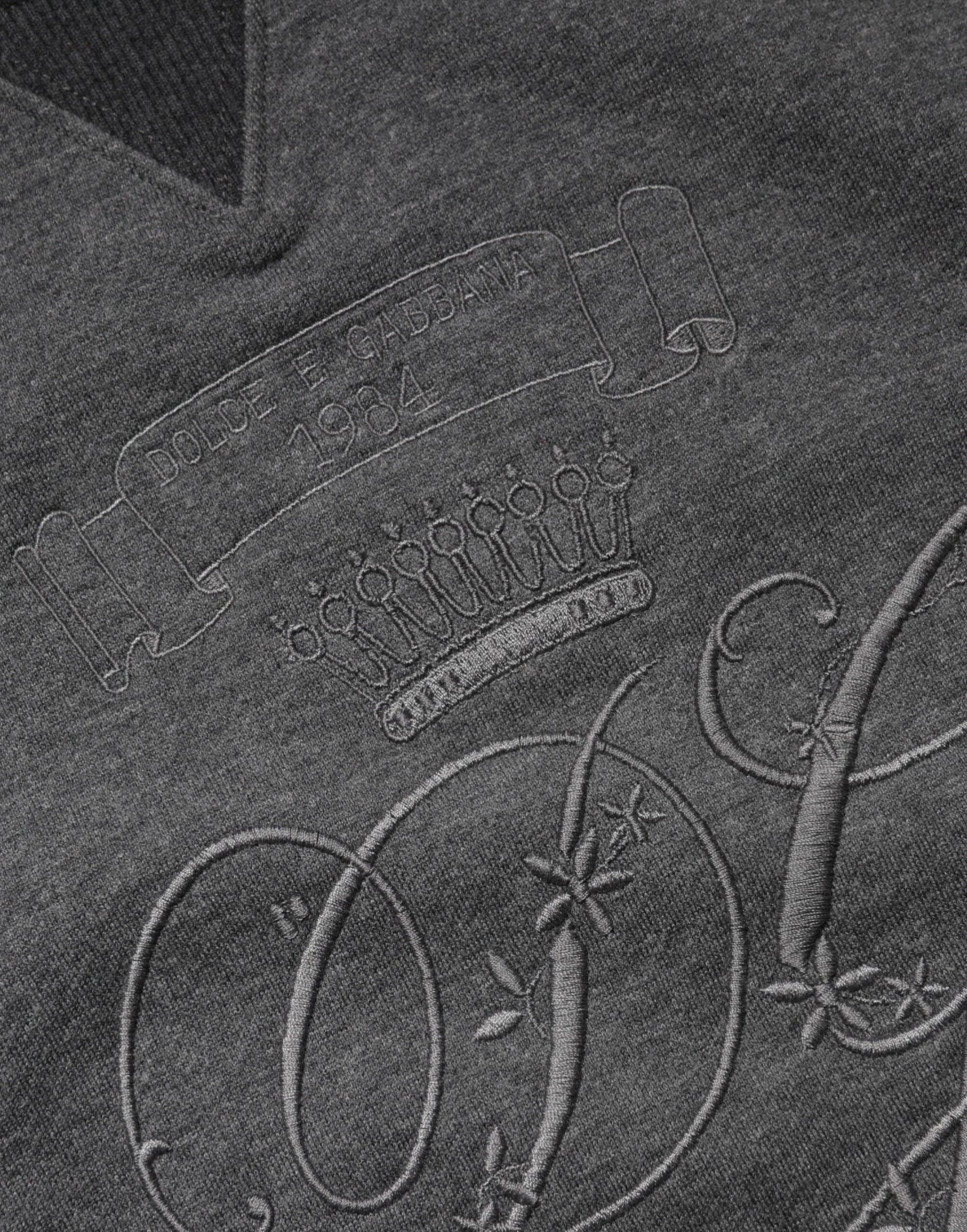 Dolce & Gabbana Gray DG Logo Embroidered Pullover Sweater